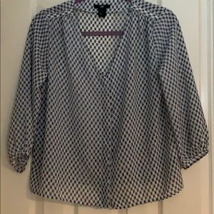 Navy and white blouse